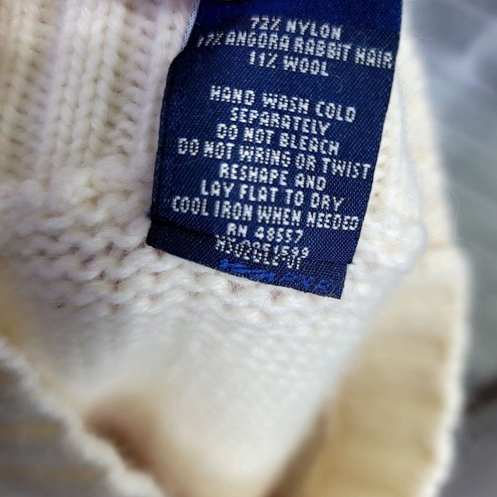 High Sierra Angora Wool Ombre Fair Isle Knit Sweater Pink Cream Made Hong Kong L - Picture 7 of 7